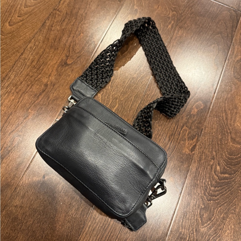 Black Real Leather Mini Bag